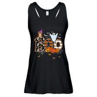 Boo Creepy Owl Pumpkin Ghost Funny Halloween Costume Ladies Essential Flowy Tank