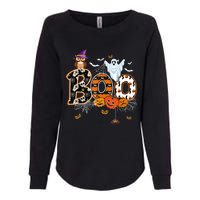 Boo Creepy Owl Pumpkin Ghost Funny Halloween Costume Womens California Wash Sweatshirt