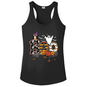 Boo Creepy Owl Pumpkin Ghost Funny Halloween Costume Ladies PosiCharge Competitor Racerback Tank