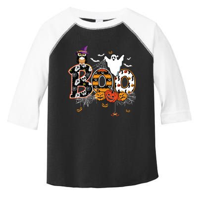 Boo Creepy Owl Pumpkin Ghost Funny Halloween Costume Toddler Fine Jersey T-Shirt