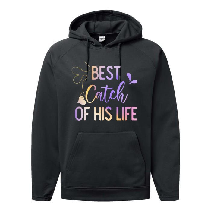 Best Catch Of His Life Couple Fishing Fishers Matching Gift Performance Fleece Hoodie