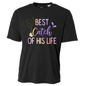 Best Catch Of His Life Couple Fishing Fishers Matching Gift Cooling Performance Crew T-Shirt