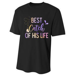 Best Catch Of His Life Couple Fishing Fishers Matching Gift Performance Sprint T-Shirt