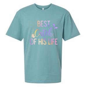 Best Catch Of His Life Couple Fishing Fishers Matching Gift Sueded Cloud Jersey T-Shirt