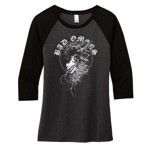 Badomens Crown Of Thorns Women's Tri-Blend 3/4-Sleeve Raglan Shirt