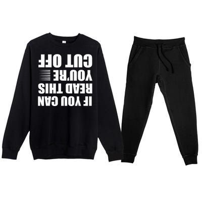 Bartender Cut Off Gifts Bartending Premium Crewneck Sweatsuit Set