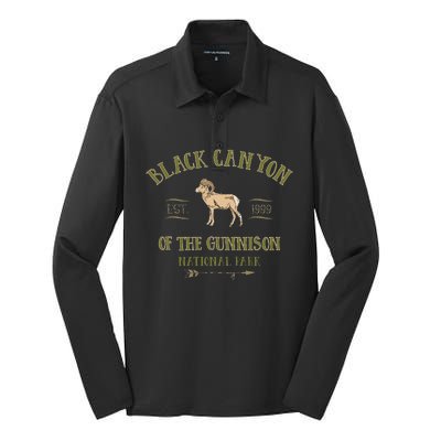 Black Canyon Of The Gunnison National Park Design Silk Touch Performance Long Sleeve Polo