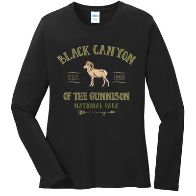 Black Canyon Of The Gunnison National Park Design Ladies Long Sleeve Shirt