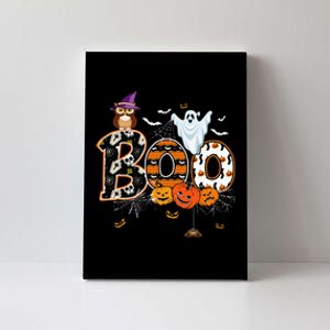 Boo Creepy Owl Pumpkin Ghost Funny Halloween Costume Canvas