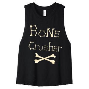 Bone Crusher Orthopedic Surgeon Athlete Fighter Crossbones Women's Racerback Cropped Tank