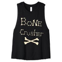 Bone Crusher Orthopedic Surgeon Athlete Fighter Crossbones Women's Racerback Cropped Tank