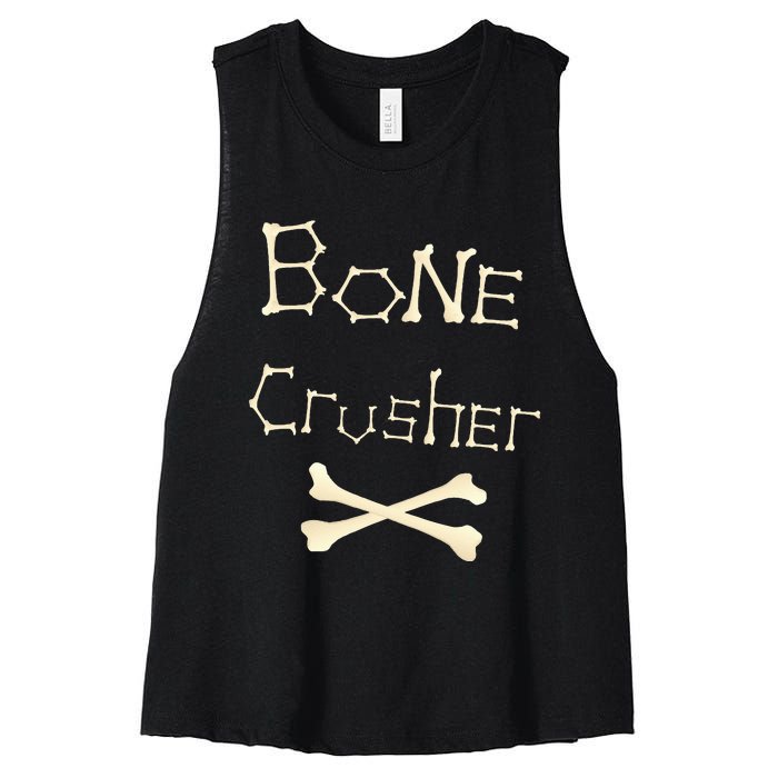 Bone Crusher Orthopedic Surgeon Athlete Fighter Crossbones Women's Racerback Cropped Tank