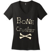 Bone Crusher Orthopedic Surgeon Athlete Fighter Crossbones Women's V-Neck T-Shirt