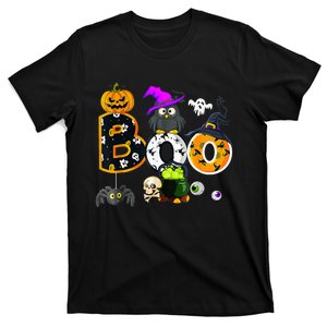 Boo Creepy Owl Pumpkin Ghost Halloween  Wo Kid T-Shirt