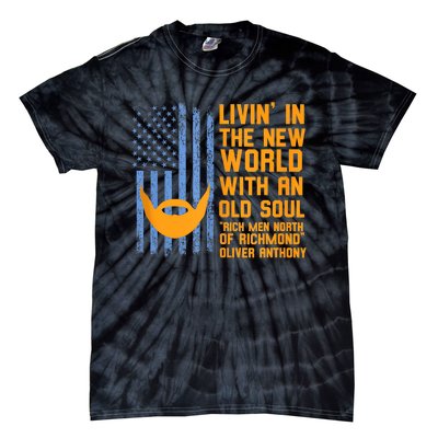 Blue Collar Oliver Anthony Rich Men North Of Richmond Flag Tie-Dye T-Shirt