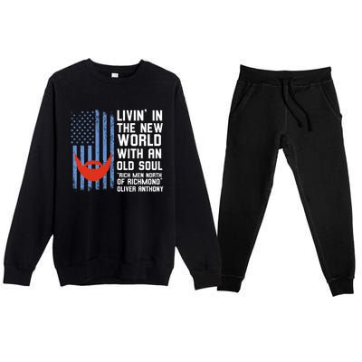 Blue Collar Oliver Anthony Rich Men North Of Richmond Flag Gift Premium Crewneck Sweatsuit Set