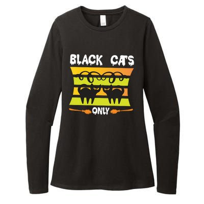 Black Cats Only Womens CVC Long Sleeve Shirt