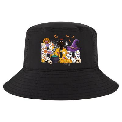 Boo Creepy Owl Pumpkin Ghost Funny Halloween Costume Spooky Cool Comfort Performance Bucket Hat