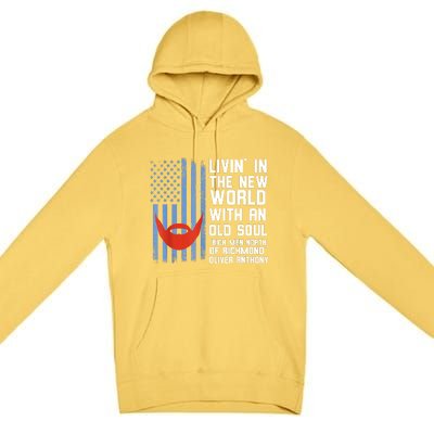 Blue Collar Oliver Anthony Rich Men North Of Richmond Flag Premium Pullover Hoodie