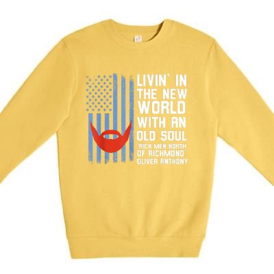 Blue Collar Oliver Anthony Rich Men North Of Richmond Flag Premium Crewneck Sweatshirt