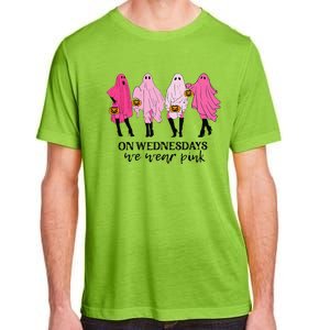 Breast Cancer On Wednesday We Wear Pink Ghost Halloween Adult ChromaSoft Performance T-Shirt