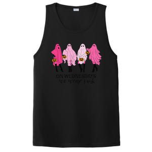 Breast Cancer On Wednesday We Wear Pink Ghost Halloween PosiCharge Competitor Tank