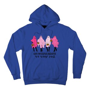 Breast Cancer On Wednesday We Wear Pink Ghost Halloween Hoodie