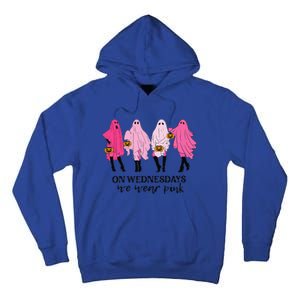 Breast Cancer On Wednesday We Wear Pink Ghost Halloween Tall Hoodie