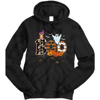 Boo Creepy Owl Pumpkin Ghost Funny Halloween Costume Tie Dye Hoodie