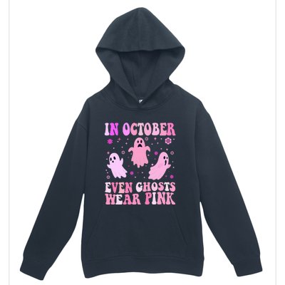 Breast Cancer October Even Ghost Wear Pink Groovy Halloween Urban Pullover Hoodie