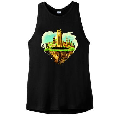 Beirut City On Floating Land Ladies PosiCharge Tri-Blend Wicking Tank