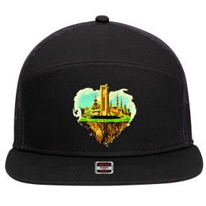 Beirut City On Floating Land 7 Panel Mesh Trucker Snapback Hat