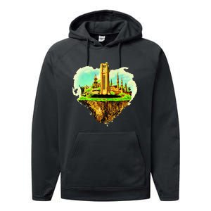 Beirut City On Floating Land Performance Fleece Hoodie