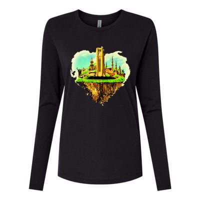 Beirut City On Floating Land Womens Cotton Relaxed Long Sleeve T-Shirt