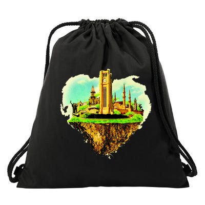 Beirut City On Floating Land Drawstring Bag
