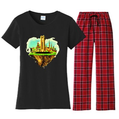 Beirut City On Floating Land Women's Flannel Pajama Set