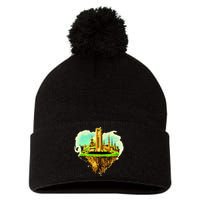 Beirut City On Floating Land Pom Pom 12in Knit Beanie