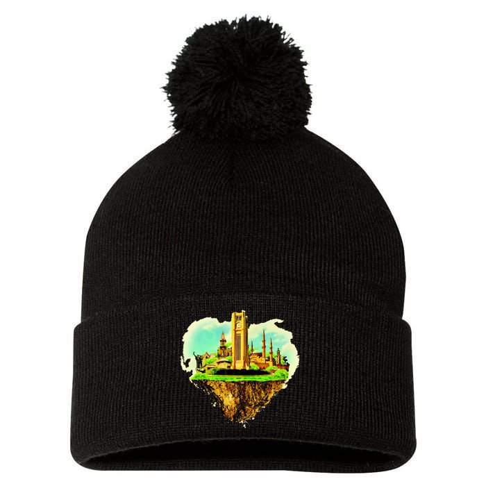 Beirut City On Floating Land Pom Pom 12in Knit Beanie