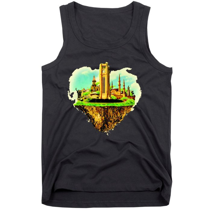 Beirut City On Floating Land Tank Top