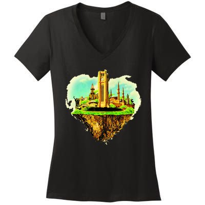 Beirut City On Floating Land Women's V-Neck T-Shirt