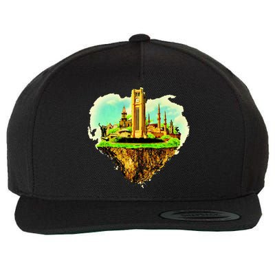 Beirut City On Floating Land Wool Snapback Cap