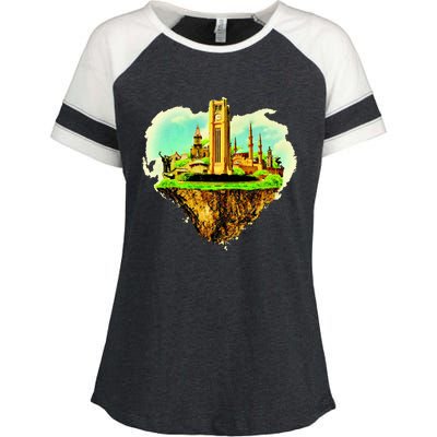 Beirut City On Floating Land Enza Ladies Jersey Colorblock Tee