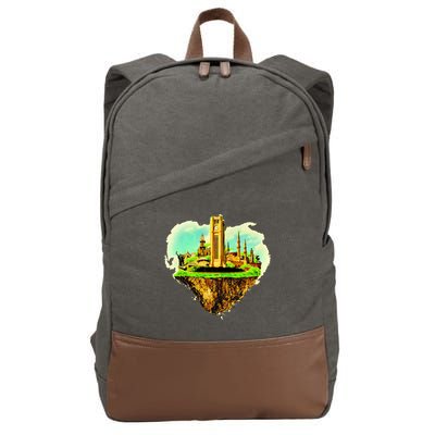 Beirut City On Floating Land Cotton Canvas Backpack