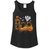 Boo Creepy Owl Pumpkin Ghost Funny Halloween Costume Ladies Essential Tank