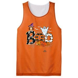 Boo Creepy Owl Pumpkin Ghost Funny Halloween Costume Mesh Reversible Basketball Jersey Tank