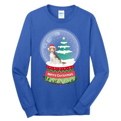 Beagle Christmas Ornats Crystal Ball Snowy Xmas Tree Cute Gift Tall Long Sleeve T-Shirt