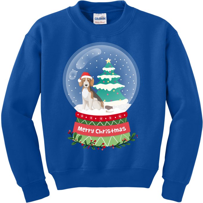 Beagle Christmas Ornats Crystal Ball Snowy Xmas Tree Cute Gift Kids Sweatshirt