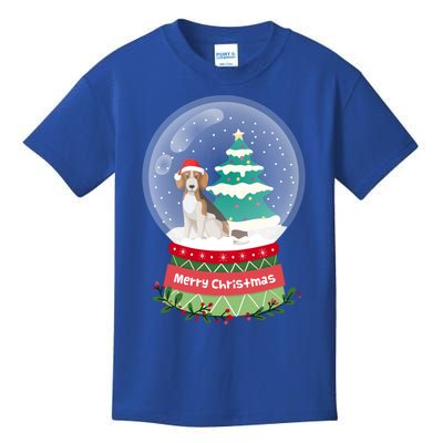 Beagle Christmas Ornats Crystal Ball Snowy Xmas Tree Cute Gift Kids T-Shirt