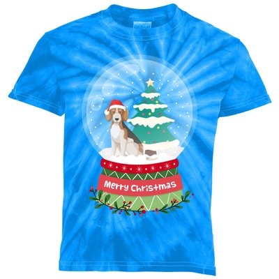 Beagle Christmas Ornats Crystal Ball Snowy Xmas Tree Cute Gift Kids Tie-Dye T-Shirt