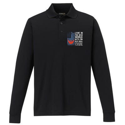 Blue Collar Oliver Anthony Rich Men North Of Richmond Flag Performance Long Sleeve Polo